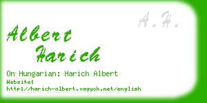 albert harich business card